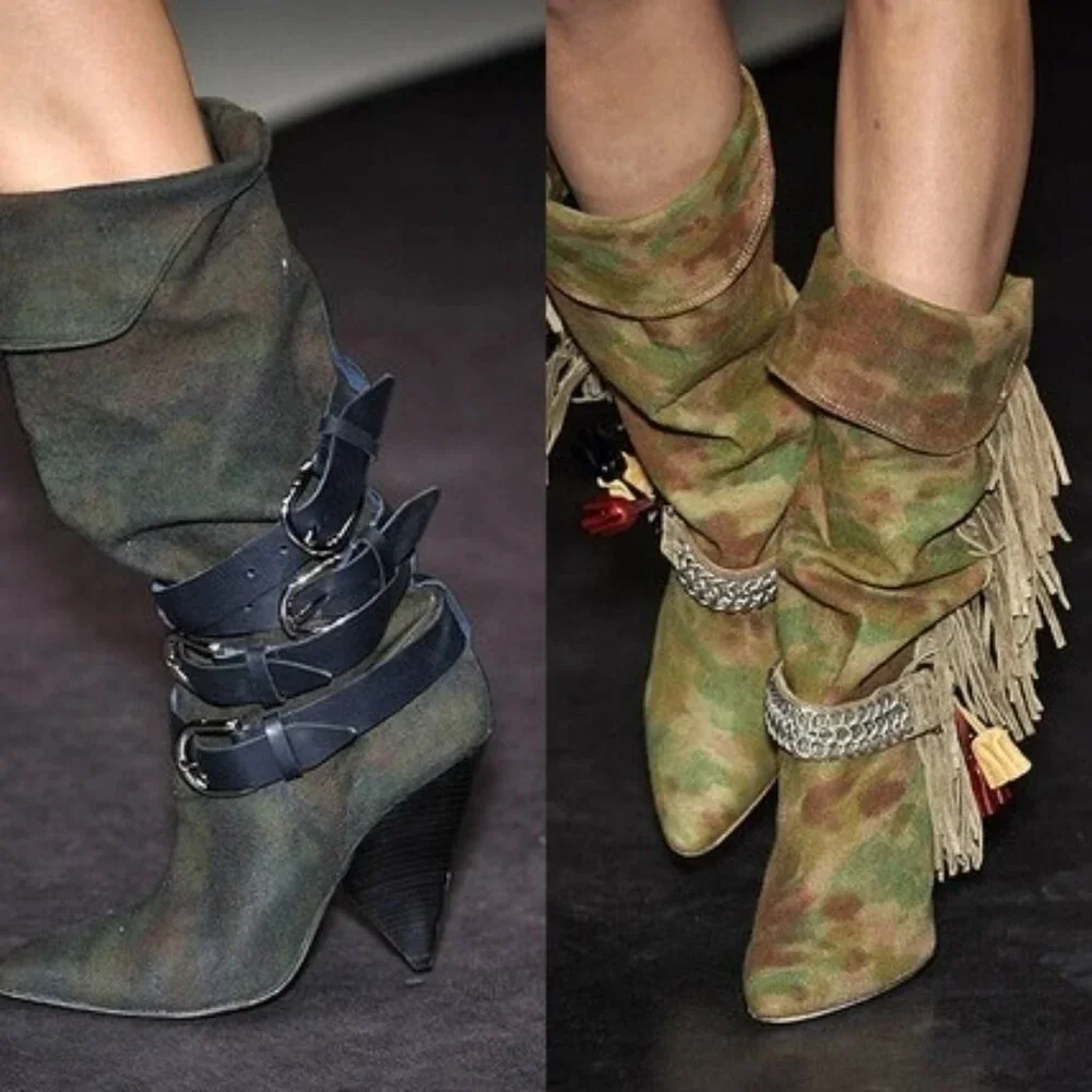 NIB Isabel Marant Dampa Boots, Khaki Canvas, Sz 6 - Picture 10 of 10